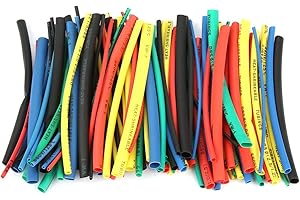 100pcs Heat Shrink Tubing Kit, 5 Sizes 5 Color 100mm Heat Shrink Tube Wire Cable Insulated Sleeving for Long Lasting Insulati