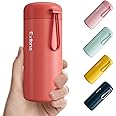 Exllena Small Water Bottle 10oz, Small Insulated Water Bottle for Hot&Cold Drinks, Small Thermos with Carry Handle - 100% Leakproof Perfect for School, Travel...(Coral Red)