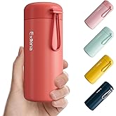 Exllena Small Water Bottle 10oz, Small Insulated Water Bottle for Hot&Cold Drinks, Water Bottle Purse with Carry Handle - 100% Leakproof Perfect for School, Travel...(Coral Red)
