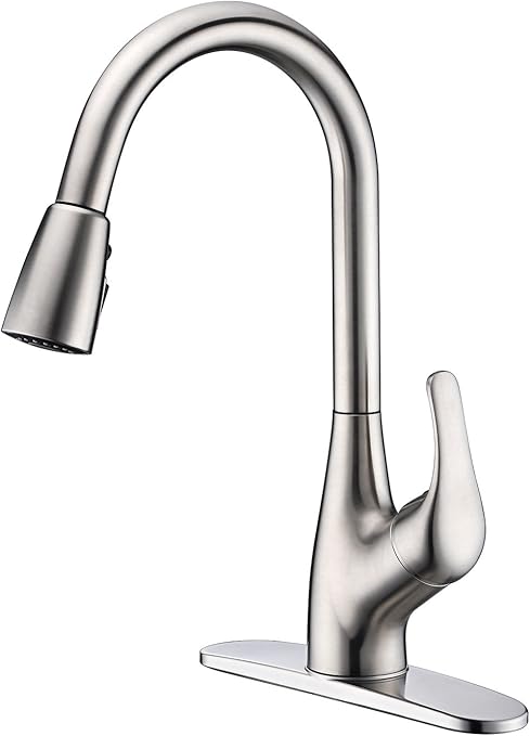 Purelux Tulip Kitchen Sink Faucet With Pull Down Sprayer Deck