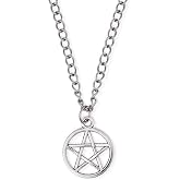 Pentagram Star Necklace, Gothic Emo Grunge Punk Necklace, Goth Jewelry | Zinc Alloy, Stainless Steel, Gothic Emo Punk Grunge Y2k Aesthetic Jewelry, Halloween Christmas Jewelry Gift