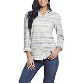 Weatherproof Vintage Womens Striped Flannel Button-Down Top Gray XS