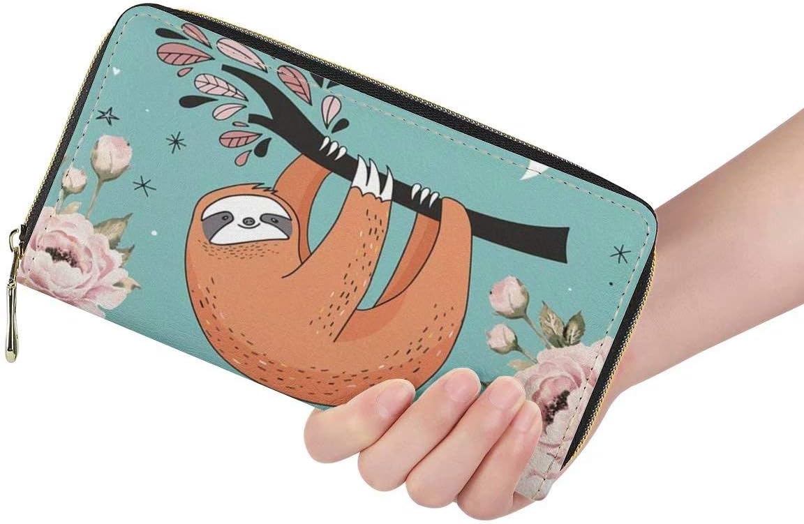 chaqlin Women Wallet Funny Sloth Print Casual Leather Purse for Cell Phone Girl Ladies Credit Cards Coins Organizer Purse Handbags - Image 5