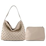 JINMANXUE Women Boston Bag Woven Vegan Leather