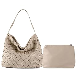 JINMANXUE Women Boston Bag Woven Vegan Leather