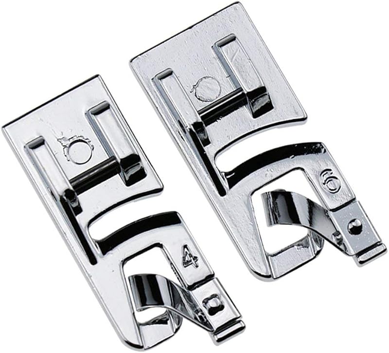 Stormshopping Narrow Rolled Hem Presser Feet 4mm 6mm Low Shank Snap-On