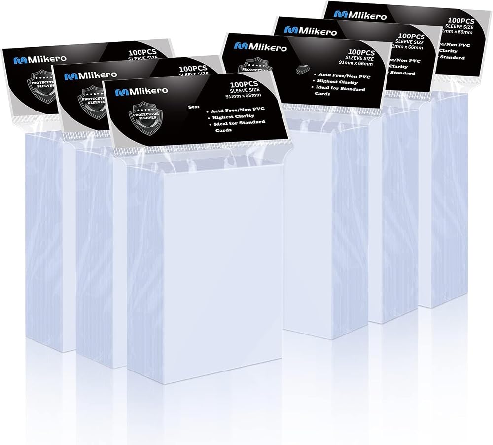Mlikero 600 Card Sleeves Clear Standard 66x91mm MTG Football Game Cards