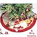 Jusdreen 43 inches/110cm Christmas Tree Skirts with Applique Santa Wapiti Snowman Pattern for Christmas Holiday Ornaments