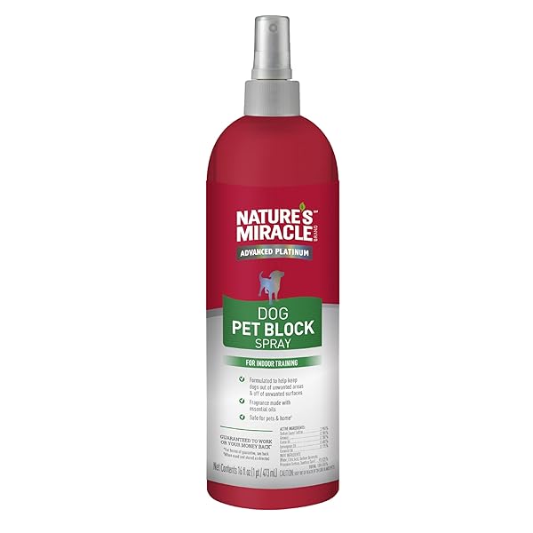 NATURE’S MIRACLE ADVANCED PLATINUM DOG PET BLOCK REPELLENT SPRAY 16 FL OZ (PACK OF 1)