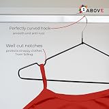 1ABOVE 25x Premium Rubber Coated Metal Hangers - Heavy Duty Non-Slip Grey view 8