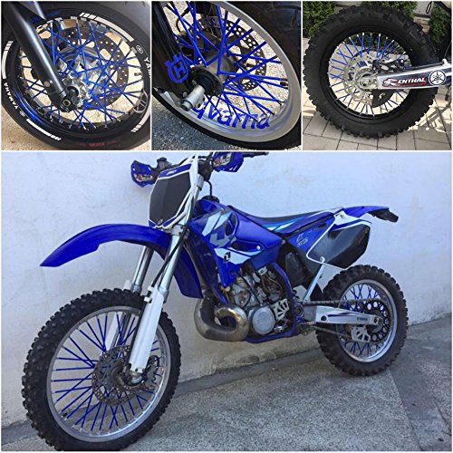 JFG RACING 72 Pcs Blue Motorcycle Spoke Skins Covers Guards For 19"21