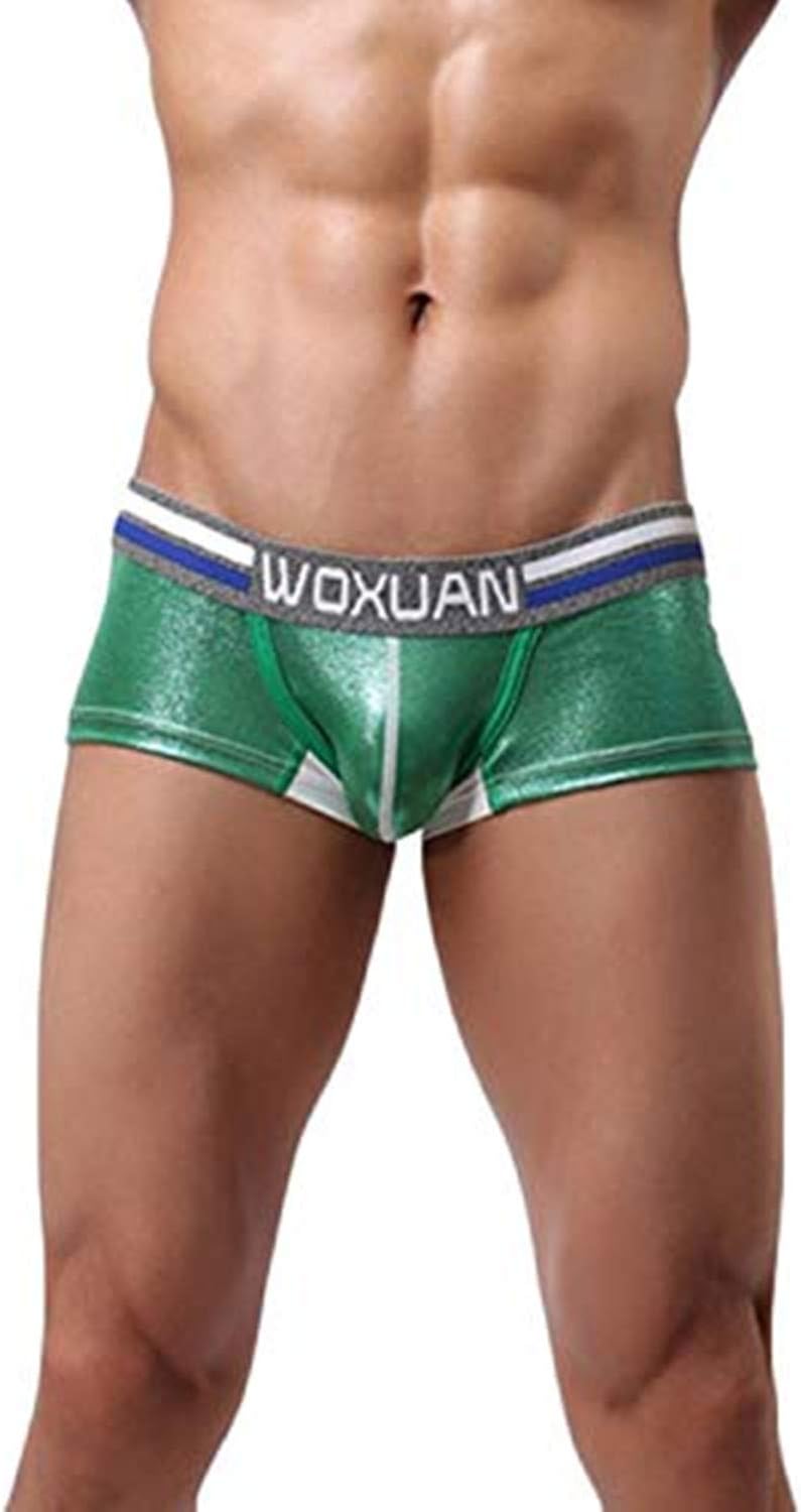 Swimming Trunks for Men, Swimwear Men Trunks Leg,Shiny Mens Sexy Underwear Shorts Underpants Letter Pouch Soft Briefs Panties