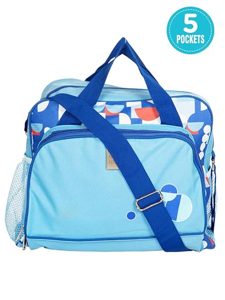 Mee Mee Multipurpose Diaper Bag (with Changing Mat, Light Blue)