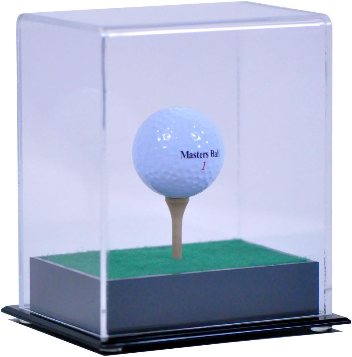 Deluxe Acrylic Golf Ball Display Case Holder with Tee