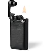Craighill Swingtop Pocket Lighter - Refillable Wick Lighter, Premium Stainless Steel with Satisfying Swing-Open Mechanism, Modern Minimalist Design - Black