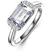 Lafonn Classic Sterling Silver Platinum Plated Simulated Diamond Rings (3 CTTW)