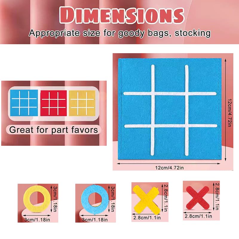 Tic Tac Toe Mini Board Game Toy and Family,Birthday Party Favors,Goody Bag,Fun Indoor Game Night Activity, Gifts, Easy to Store(Bulk Pack of 12)