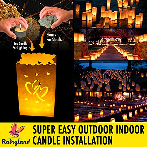 image for Go Luminary Bags 20pcs White Luminary Candle Bags Special Lantern Lumi