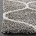 SAFAVIEH Hudson Shag Collection Area Rug - 6' x 9', Grey & Ivory, Moroccan Ogee Trellis Design, Non-Shedding & Easy Care, 2-inch Thick Ideal for High Traffic Areas in Living Room, Bedroom (SGH280B)