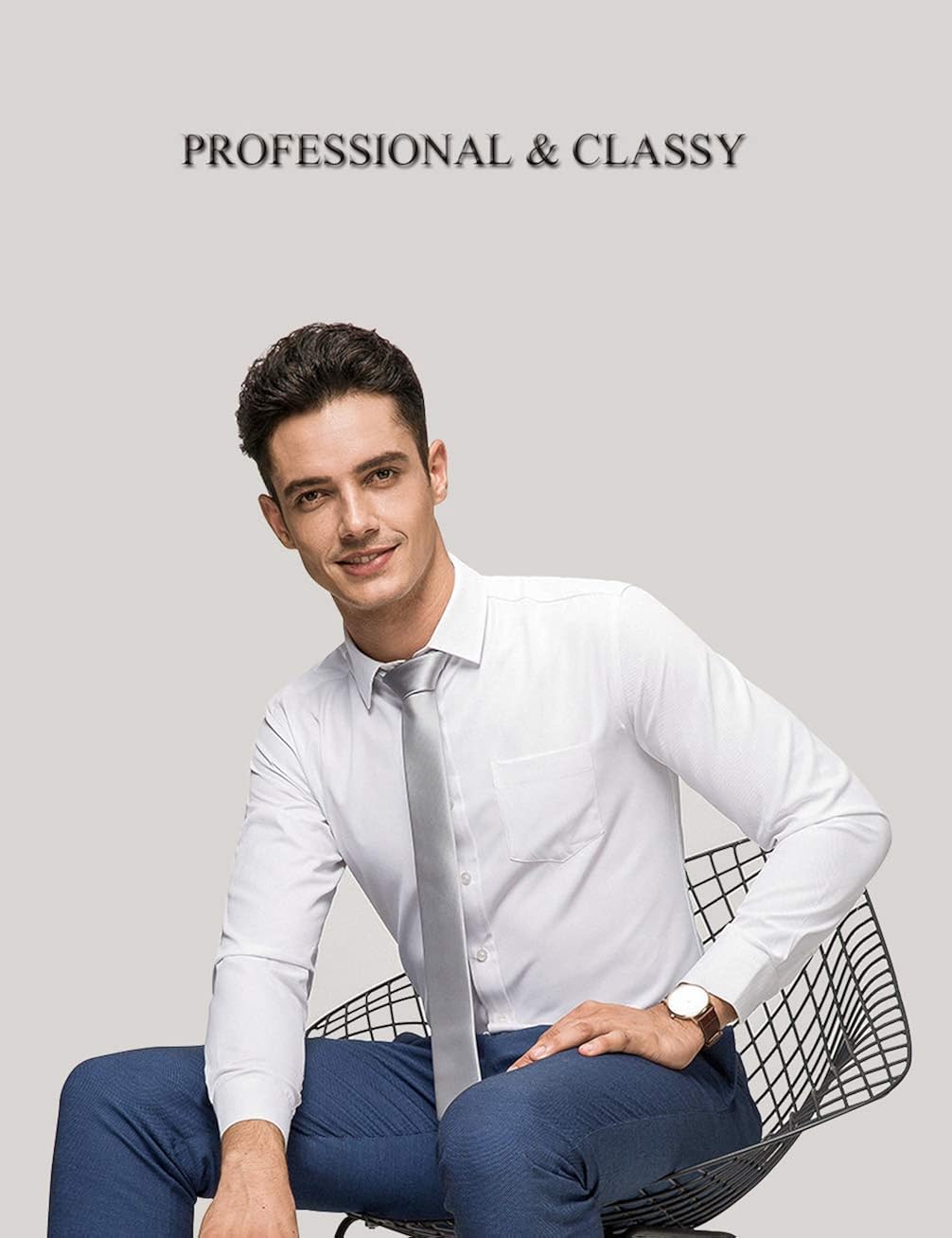 diig Dress Shirt for Men - Slim Regular Fit Work Shirt, White Red Blue XS M 2 XL at  Men’s Clothing store