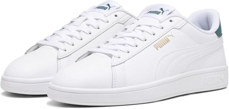 Unisex Smash 3.0 L Baskets, Puma White Malachite Puma Gold, 44 EU