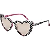 Betsey Johnson Women's Queen of Hearts Sunglasses, Black with Skull Pattern, 55 mm