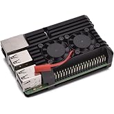 Unistorm Raspberry Pi 3 Model B+ Aluminum Case with Dual Cooling Fan Metal Shell Black Enclosure Compatible with Raspberry Pi 3 Model B (with Dual Fan)