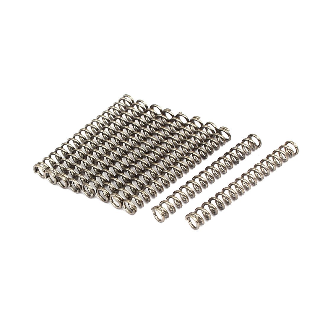 sourcingmap 1mmx6mmx50mm 304 Stainless Steel Compression Springs Silver Tone 10pcs