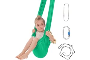Sensory Swing Therapy Swing for Kids with Special Needs Cuddle Swings Indoor Outdoor Kids Swings, Adjustable Hammock Strap Ac