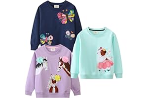 GFQLONG Toddler Girl Sweatshirts 2T 3T 4T 5T Girls Long Sleeve Shirts Pullover Crewneck Tops Fall Winter Clothes