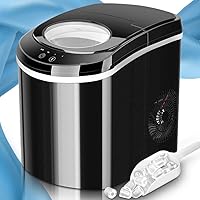 TRUSTECH Ice Maker Portable Ice Machine Countertop, 9 Ice Cubes Ready in 6 Mins, 26 lbs in Ice 24 Hrs & 2 Size (S/L), Ice Machine for Home Camp Party (Semi-Auto Cleaning, Ice Scoop & 1.5 lb Basket)