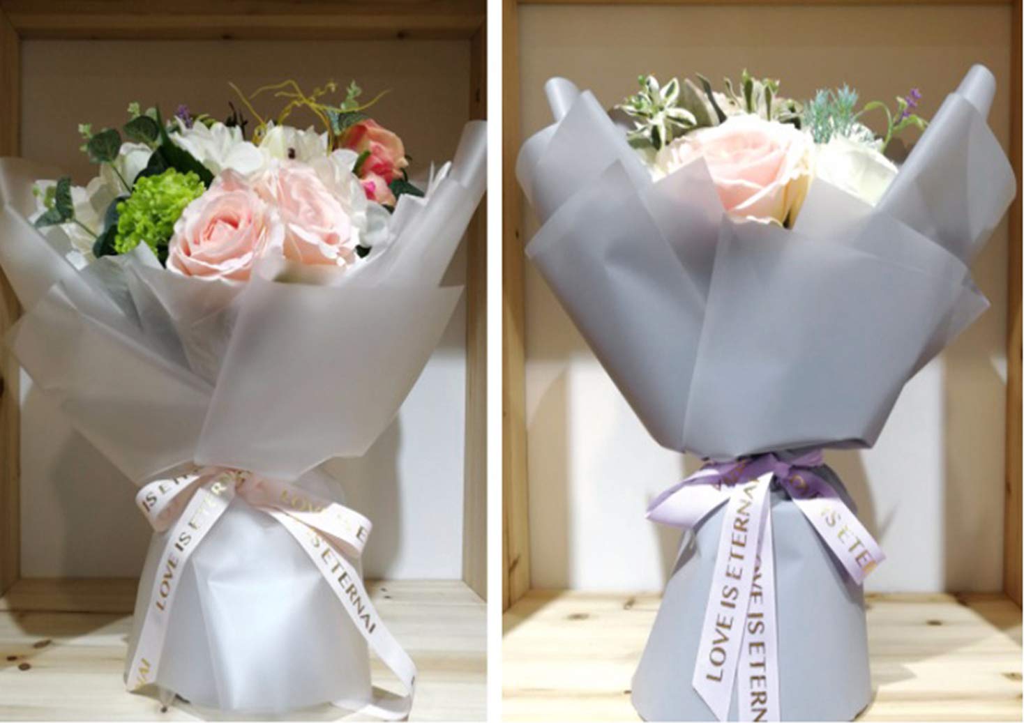 Flower Wrapping Paper Florist Paper for Bouquet Valentine's Day Flower Gift Wrapping Paper Waterproof Handmade Crafts Packing Paper for Anniversary Wedding Birthday Mother’s Day 20 Sheets