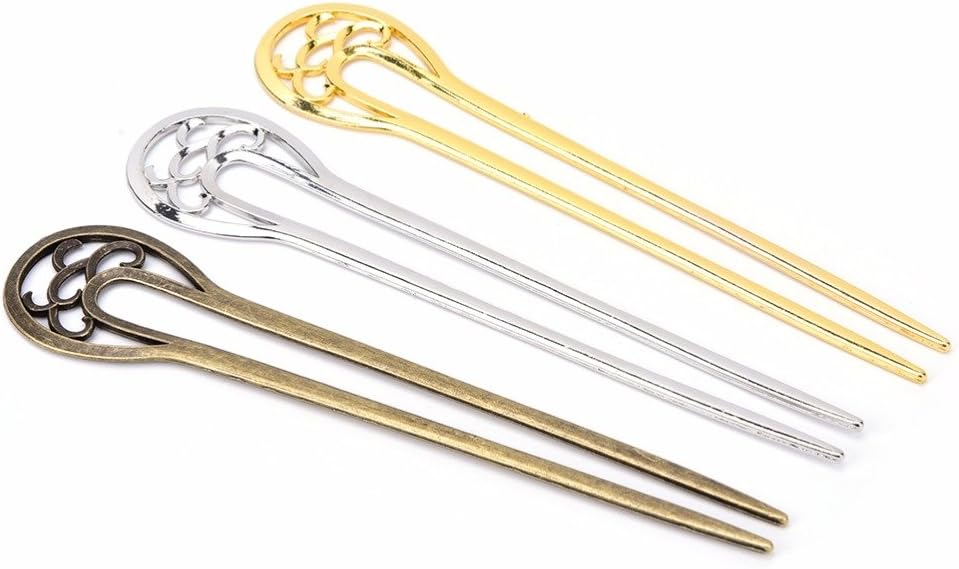 Coobbar 3pcs Metal Hair Hair pin Simple Ornaments Retro Alloy Hair Pick Office Products