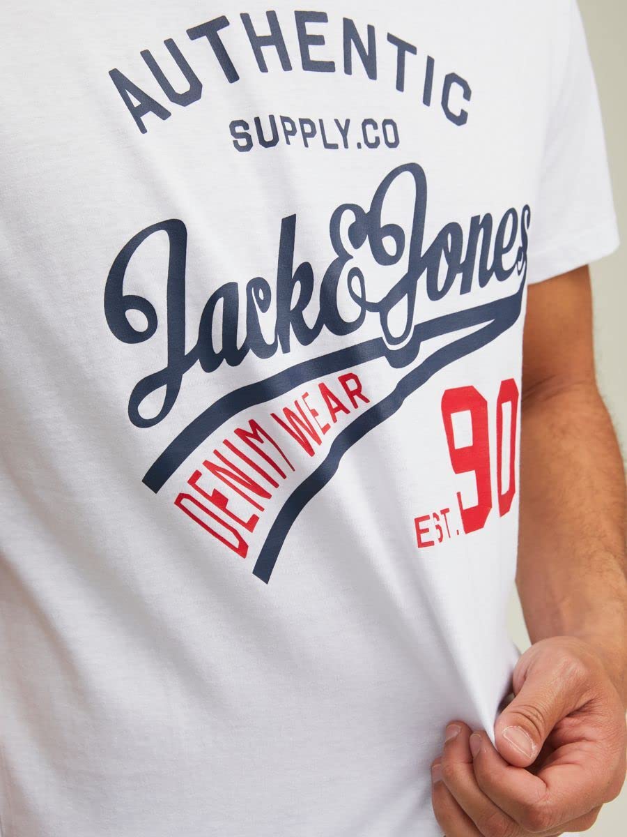 Jack & Jones Herren Jjethan Tee Crew Neck 3pk Mp Noos T Shirt, Schwarz, M EU 6