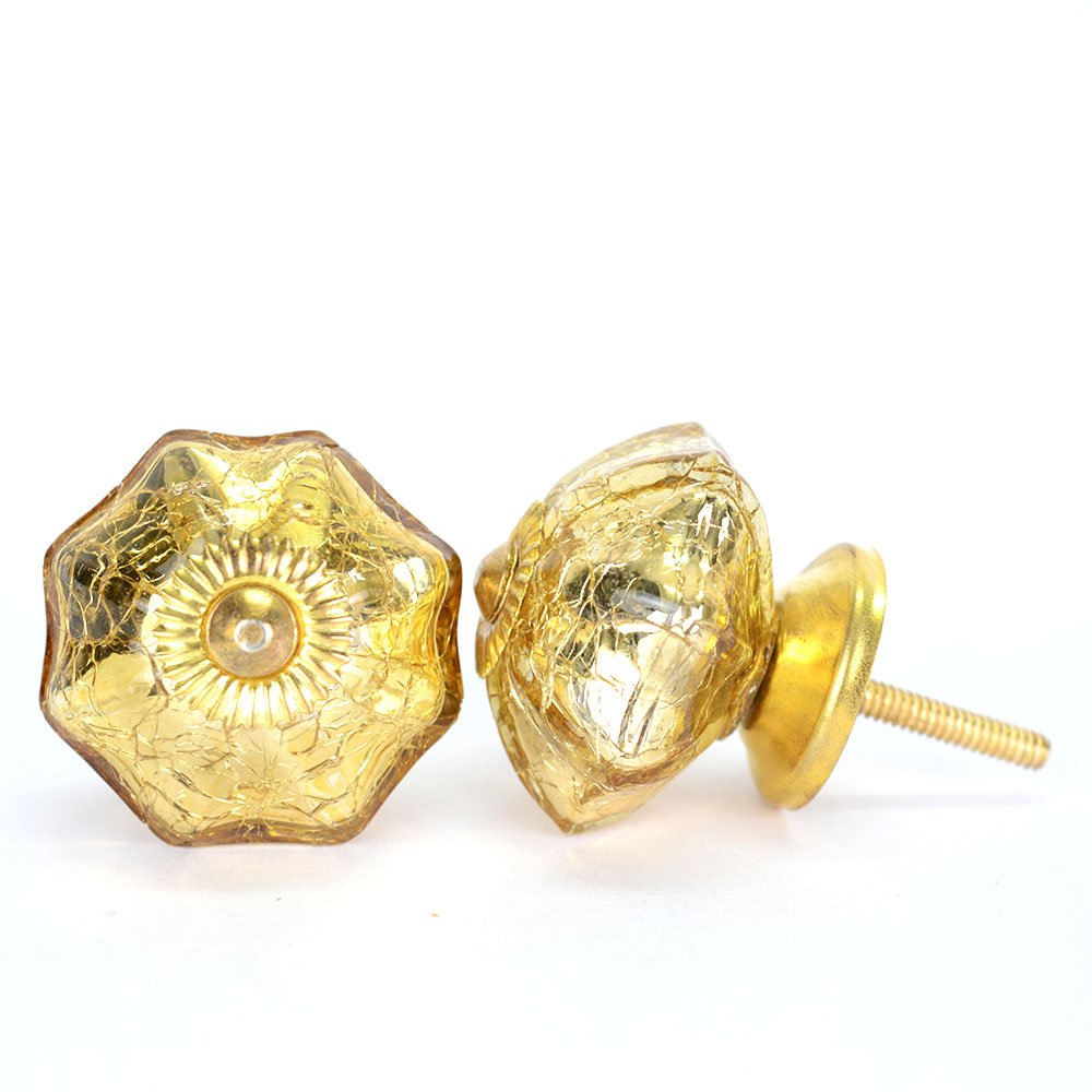 Casa Decor Mercury Crackle Glass Cabinet Knobs For Cabinets