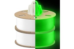 DURAMIC 3D PLA Glow in The Dark Filament 1.75mm Glow Green 2 Pack, 3D Printing PLA Filament 1.75mm Dimensional Accuracy +/- 0.05 mm, 1kg Spool