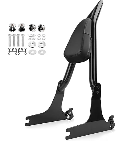 Sissy Bar Avec Porte-bagages Pour Harley Dyna Wide Glide 2006-2017 – Dossier Réglable, Démontable – Noir – Coussin Pour Passager