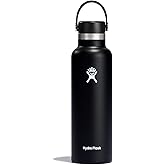 Hydro Flask Water Bottle - Insulated Stainless Steel - Non Spill, Leakproof in 21 Oz Black