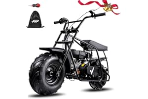 FRP Mini Dirt Bike GMB100 Basic, New 99CC Gas Powered Mini Bike 4-Stroke 3HP, Off-Road for Kids/Adult, Trail Up to 28 Mph, Weight Support Up to 220 LBS,Black