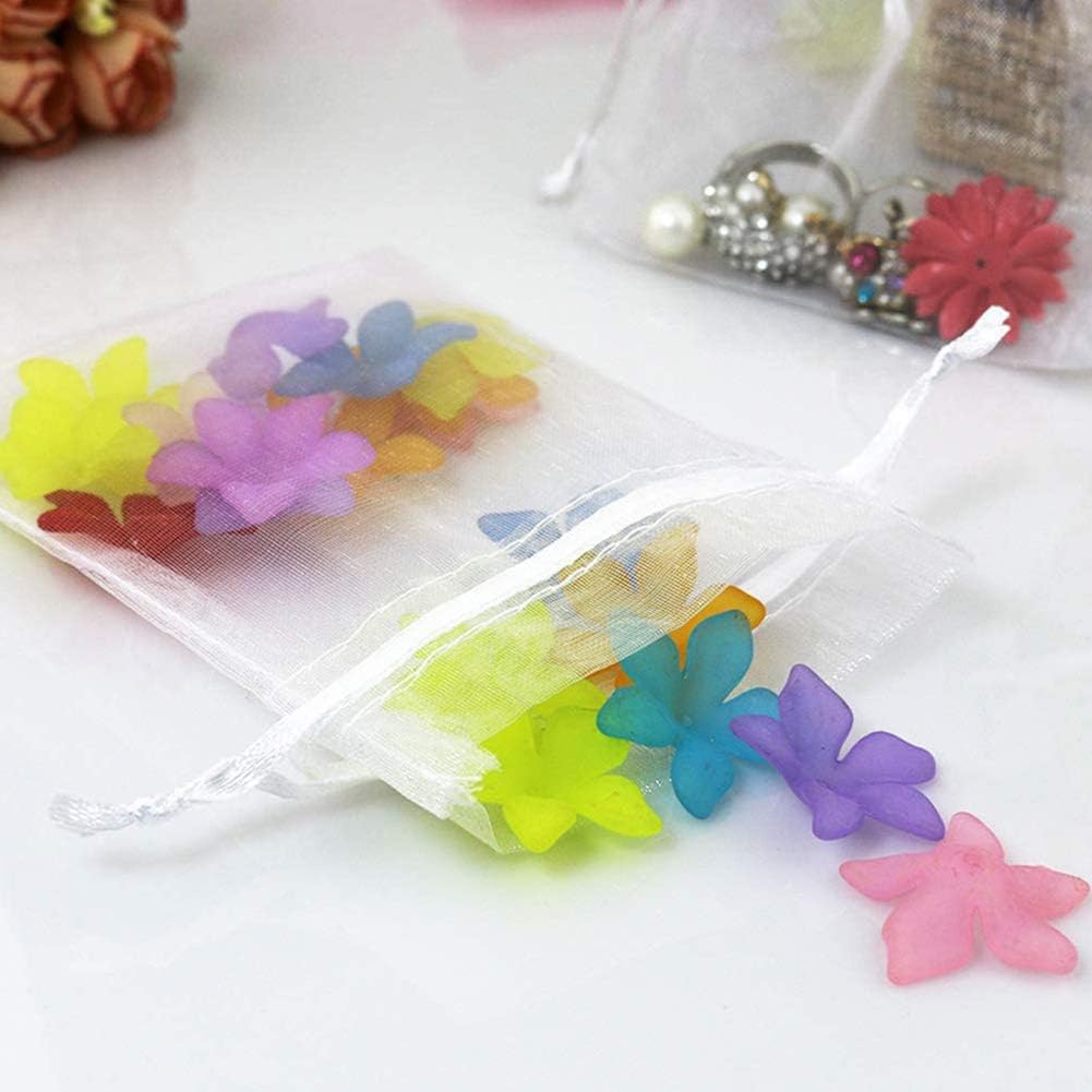 YUIP 100 PCS Large Organza Bags White, 15CM X20 CM (5.9'' X 7.8'') Organza Gift Bags - Image 5