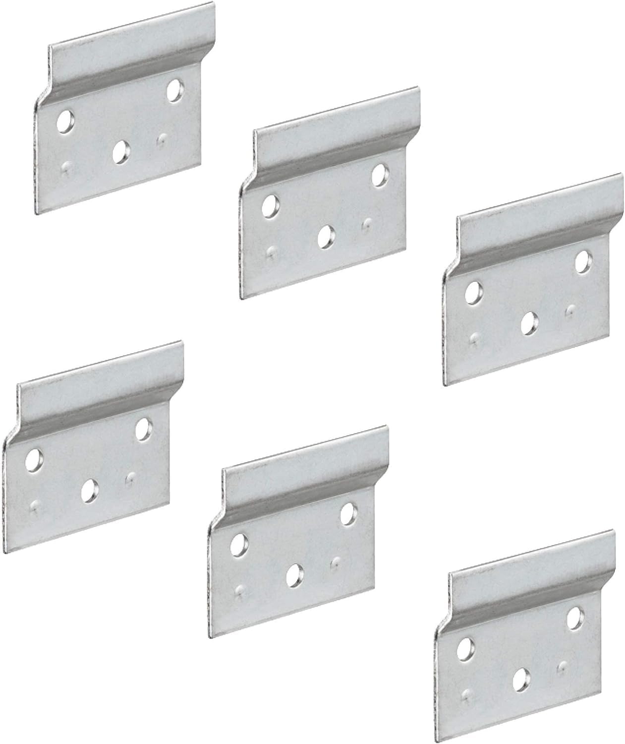 Gedotec Hanging Rail | Length 60 mm | 6 Pieces | Wall Mounted | Galvanised Metal | Wall Rail for Cabinet Bracket | Steel Support Plate | Screw-On for Cabinet Hanging