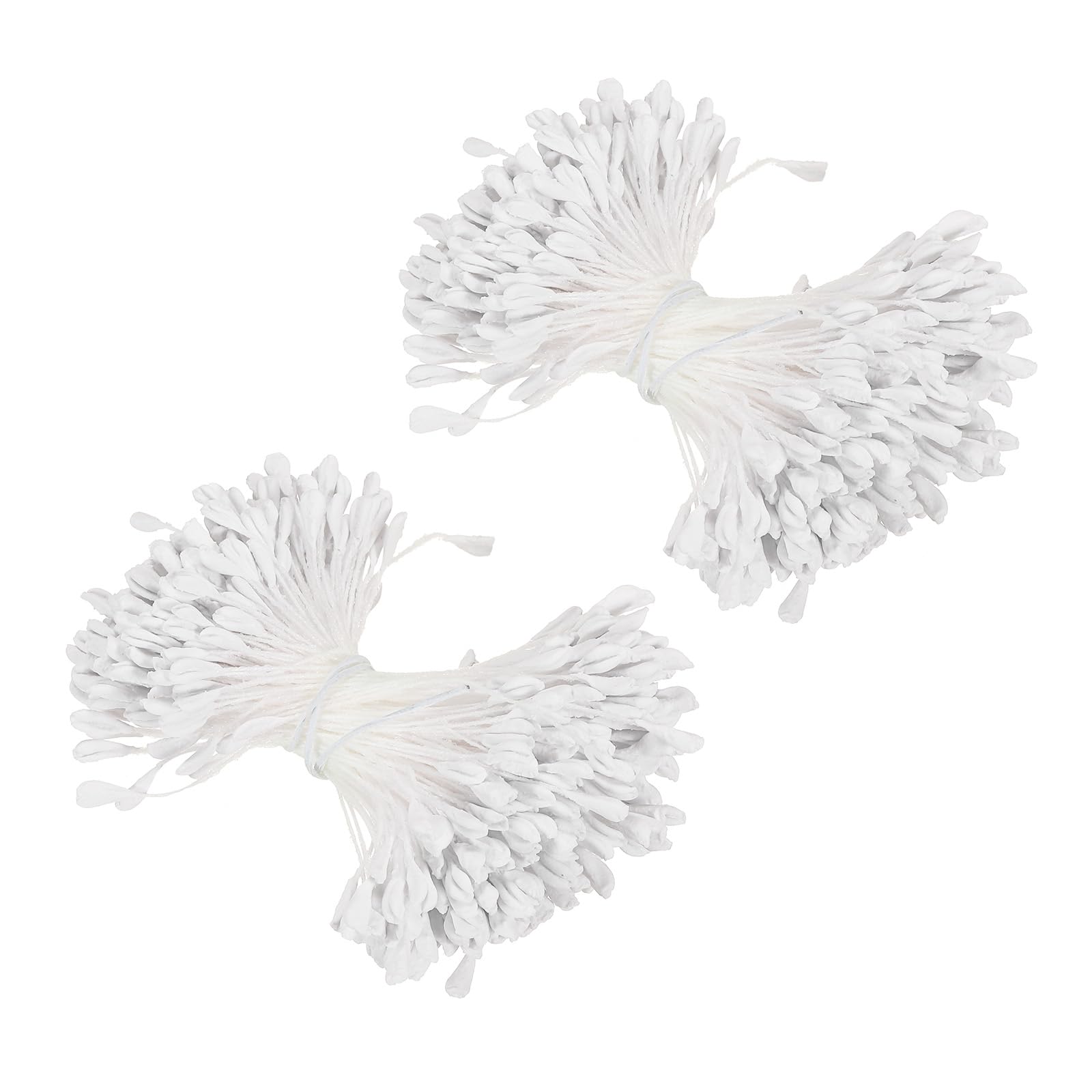 PATIKIL 2.5mm Double Heads Flower Stamen, 680 Pcs Artificial Flower Stamen Pistil Matt Pearl Floral Stamen for DIY Christmas Card Wedding Decoration, White