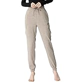 Women's Fleece Cargo Joggers - Multi-Pockets, Elastic Drawstring Waist, Warm Winter Daily Wear