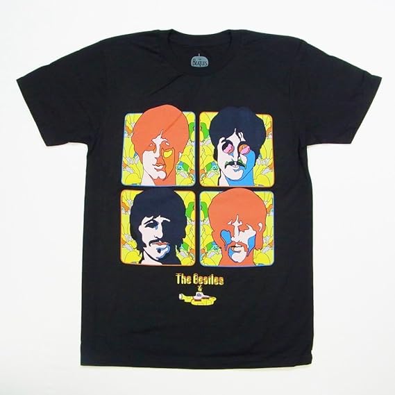 Amazon ザ ビートルズ Thebeatles Yellow Submarine イエローサブマリン メンバーイラスト ブラックtシャツ L Tシャツ カットソー 通販