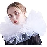 BLESSUME Victorian Retro Mesh Neck Ruff Ruffle Collar Layered Clown Neck Collar