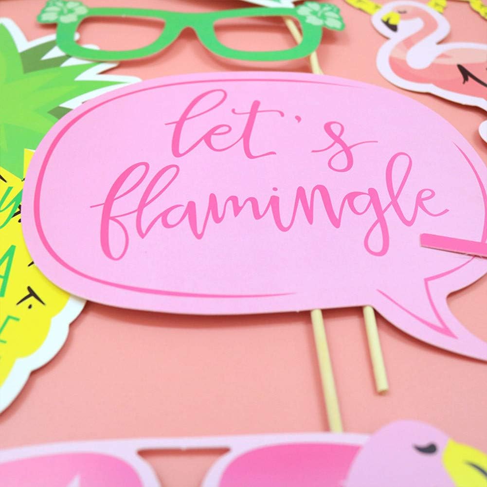 Voxloud Com Loisirs Creatifs Accessoires De Photobooth Ototon Accessoires Photo Booth Hawaii Flamingo Tropical Decoration Fourniture Pour Mariage Anniversaire Enfant Party pcs