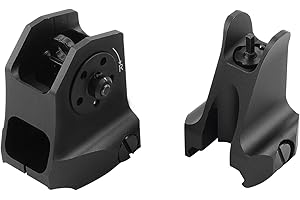 JIMTYEE Fixed Iron Sights Set Backup Front and Rear Sight Combo Set for Picatinny Weaver Rail Mount (Black)