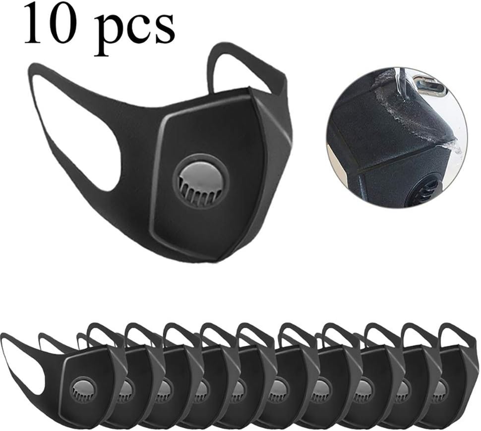 Puimentiua 1/6/10 PCS 95% Filtration 3D Mouth Cover Msks Cropped Thicken Dust Breathable Face Mouth Cover Valve Ma sk.