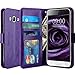 LK J3 Case, Express Prime Case, Amp Prime Case, Luxury PU Leather Wallet Case Flip Cover with Card Slots & Stand For Samsung Galaxy J3/Express Prime/Amp Prime, PURPLE