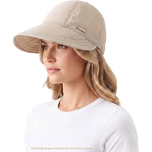 Women's Sun Hat Wide Brim Ponytail Hat Lightweight Foldable for Outdoor | Lightweight & Breathable, Foldable Baseball Cap for